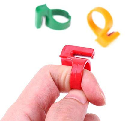 BYFRI 3 Pcs Plastic Quilting Sewing Thread Cutter Ring Line Finger Cutting Tool for Yarn, Thread - Random Color