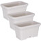 Jardinera Balcón, Maceta 33 cm. Largo, Set 3 Unidades, Efecto Mimbre 6,5 litros (Blanco)
