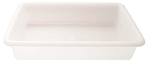 Tradineur - Bandeja frigorífica de almacenamiento, plástico, reutilizable, servir comida, aperitivos, fabricado en España - 4 litros - 35 x 27,5 x 6 cm – Blanco