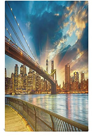 Mnsruu Manhattan New York City Sunset Küchentücher Bar Geschirrtuch Geschirrtuch Geschirrtuch Geschirrtücher Set 6 Stück Super saugfähig weich 45,7 x 71,1 cm
