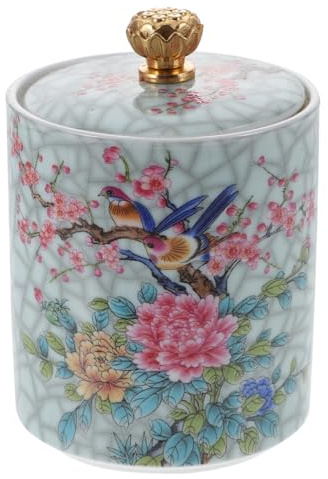 Cabilock Ceramic Loose Tea Canister, 245ML Tea Bag Sealed Storage Container, Sugar Coffee Jar Tank Food Container Holder