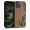 kwmobile Hülle kompatibel mit Apple iPhone 12 / iPhone 12 Pro Hülle - Holz Case - Handy Cover - TPU Handyhülle in Dunkelbraun Anker Vintage
