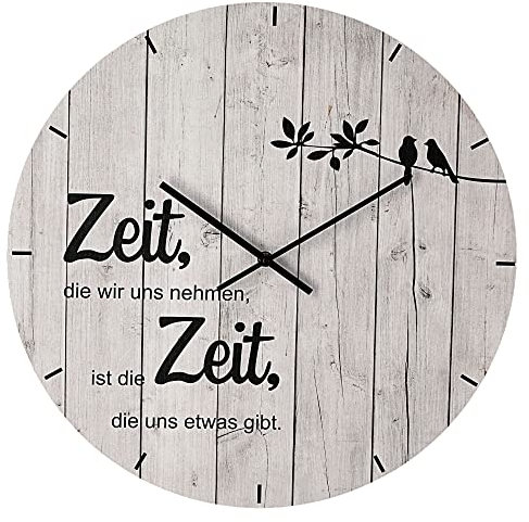 Wanduhr mit Spruch Zeit die wir Uns... | Ø45cm MDF batteriebetrieben | Sinnspruch Uhr Designeruhr Vintage Shabby Chic (1 x Wanduhr Design I)