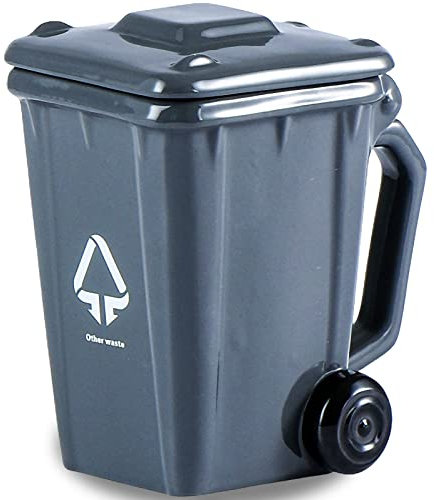 ZONSUSE Wheelie Bin Mugs,Novelty Trash Can Shaped Mug, Funny Coffee Mugs Funny Gifts for Parents Colleague Friends and Family, 400ML (Grey)