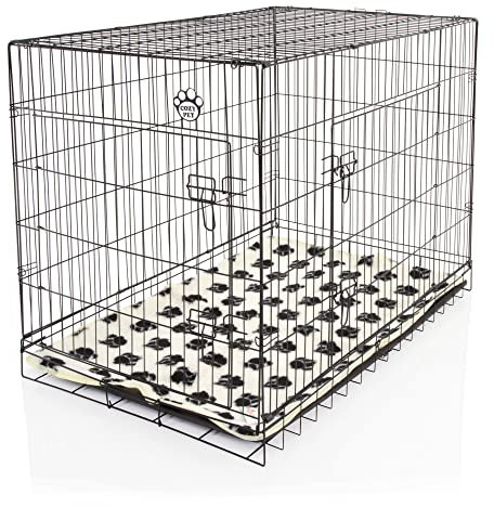 Cozy Pet Dog Cage 48 Black Inc Vet Bed ABS Tray Folding 122cm Puppy Crate Cat Carrier Dog Crate DCP48B + VB48C
