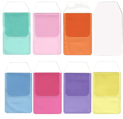 JINWEORI 8 Pièces Chemise Poche de Protection PVC Porte-Stylo Trousse pour Fuite Stylos Classique École Hôpital Fournitures de Bureau (8 Couleurs)