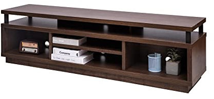 Iris Ohyama, TV-Möbel, TV-Schrank, TV-Bank, TV-Halterung für Bildschirme bis zu 65 Zoll, 5 Regale, Kabelauslass, Zeitgenössisch, Schlafzimmer, Wohnzimmer - TV Cabinet Middle OTS-150M - Braun