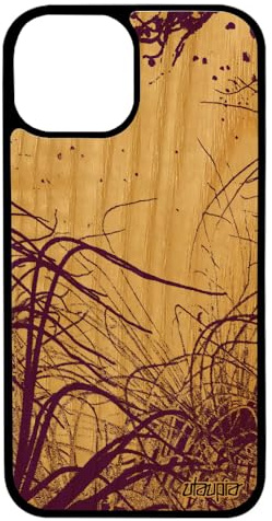 utaupia Schutzhülle aus Holz, Ozean, Hartschale, für iPhone 13 Mini und Silikon 512 GB, Meer, Tauchen, Telefon, Natur, Algen, Meeresboden, Violett, Schwarz