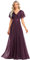 Ever-Pretty Cocktail Dress V-Neck Classic A Line Empire Waist Long Dress for Women Dark Purple 20