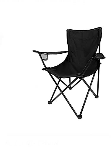 ACiyD Klappbare Campingstühle aus Stahl, tragbarer Camping- und Sportstuhl, robust, für Erwachsene, 150 kg, für den Außenbereich, Schwarz