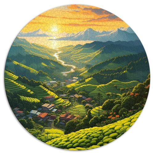 für Erwachsene 1000-teiliges Puzzle, wunderbare Welt, runde Puzzles für Erwachsene und Kinder, Papppuzzles, tolles Geschenk für Erwachsene, Größe: 67,5 x 67,5 cm