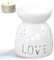 Keramik Duftlampe, Aromalampe mit Kerzenhalter, Herzförmig Aroma Diffusor Öl Brenner Räucher Zubehör für Duftöl, Blumenmuster Aroma Diffuser - 7,5×8,8×7,5cm