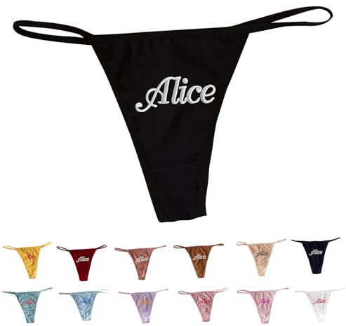 GOOBRRL Perizoma da Donna Personalizzato con Nome Mutandine Intimo Perizoma Sexy Perizoma Regalo di San Valentino Perizoma