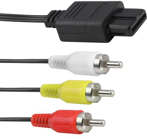 Bothfox 6FT N64 AV Cable TV Composite Audio Video Cable Cord Replacement Wire Cords Great Picture and Sound Compatible with Nintendo 64 N64 Gamecube Super Nintendo SNES TV Game Super Console Standard