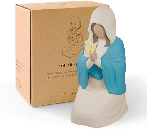 JEPELUS Heilige Maria Figur, Kommunion Geschenke für Mädchen Jungen, Firmung Geschenke Jungen, Religiöses Geschenk der Katholische Christliche Deko