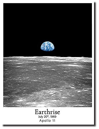 Earthrise-Poster, Apollo 11, Sicht auf den Mond, Drucke, Gemälde, Weltraumplanet, Wandkunst, Bild for moderne Heimdekoration (Color : As Shown, Size : 60x90cm no frame)