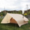 Sport Tent Inflatable Tent with Pump and Awning,2-3 Person Blow Up Tents with Stove Jack,4 Season Waterproof Camping Shelters Pop-Up Tents,Quick to Set Up (Beige)