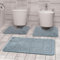 Comart - Set Tappeti Nicole da Bagno - Tre Pezzi - Tappetino Rettangolare 50x80 cm + Due Girowater 50x40 cm - Tris Antiscivolo ad Asciugatura Rapida - Traspiranti - Lavabili in Lavatrice - Grigio