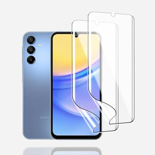 KoasVonson Film de Protection Hydrogel pour Samsung Galaxy A15 4G 5G, 2PCS Protection Ecran en Hydrogel HD Transparent Flexible TPU Protections d'écran, Film hydrogel Anti-Rayures
