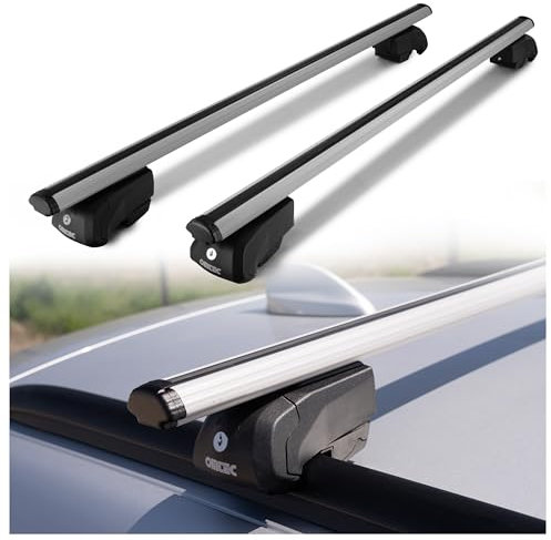 CHROMEMASTER | Dachgepäckträger Dachträger | Kompatibel mit SEAT Leon Kombi 2014-2020 | Er dient zum Transport Einer Dachbox, Fahrradträger, Leiter; Leichte Konstruktion aus Aluminium