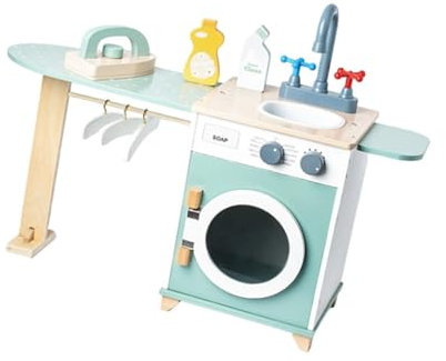 Giocattolo per Bambini, Giocattolo per Lavatrice, Gioco di Ruolo, Set da Gioco per Lavanderia in Legno, per bomboniere, Ragazzi e Ragazze, Adulti in