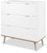 KHG Kommode 3 Schubladen Scandi, Sideboard aus Holzwerkstoff weiß foliert für Wohnzimmer und Esszimmer, 80 x 86 x 40 cm (B/H/T)