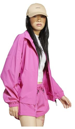 adidas Women's Veste de survêtement zip intégral toile Z.N.E., Semi Lucid Fuchsia, L