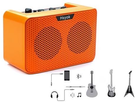 RuiJOTWAT Electric Guitar Amplifier Speaker 10 Watt Electric Guitar AMP,Orange speaker