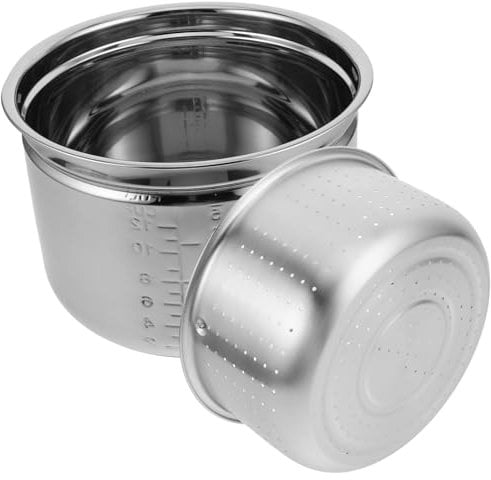 1 Set Steamer Basket Air Fryers Liners Steam Tray For Rice Food Steamer Insert Rice Cooker With A Stainless Steel Inner Bowl Inner Pot For Rice Cooker