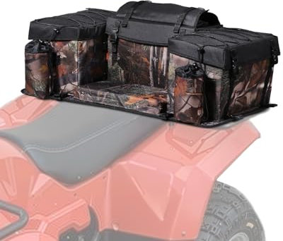 VEVOR ATV Heckaufbewahrungstasche Hecktasche Heckfrachttasche (68 L) mit Schwamm-Sitzkissen und Flaschenhalter, Rücksitz-Ausrüstungstasche, passend für die meisten ATVs UTVs mit Gepäckträger