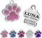Ibera gifts - Hundemarke mit Gravur und personalisierte Hundemarke in Pfotenform, perfekt für kleine bis mittelgroße Haustiere (Strass/Rosa)