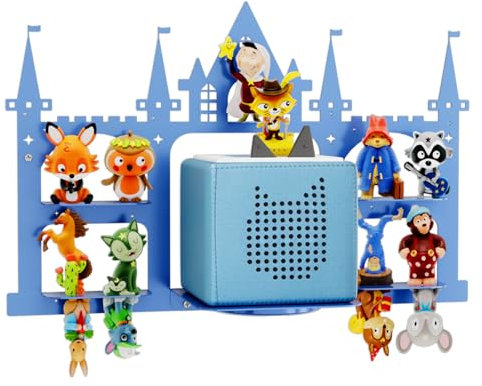 DUHARS Tonie Regal Burg für Tonie & Toniebox Figuren, Vollständig Magnetisches Kinderzimmer Regal Display Ständer für Mehr als 30 Figuren, Kinder Wandregal Tonie Figur Aufbewahrung Zum Hinstellen