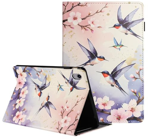 Mldjomid Funda para Lenovo Tab P11 11 2021 (TB-J606F) PU Flip Protectora Carcasa con Ranura para Tarjetas Función de Soporte para Lenovo Tab P11 11 Tableta Case Cover, Golondrina de Flor de Durazno