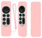 LIUZIHAN Funda Compatible con Apple TV 4K 2021, Ultradelgado Silicona Case Cover, Anti-caída, Portátil, Carcasa Compatible con Apple TV 4K 2021 Mandos a Distancia.(Rosa)
