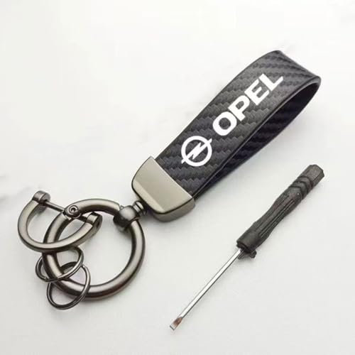 UJNVDXZE Auto Logo Porte-clés pour Opel Astra H JG Insignia Corsa D Zafira b Crossland X,Porte Clef Voiture Antirouille Voiture Porte-Badge Mousqueton Porte Clé Accessoires décoration Style,Carbon