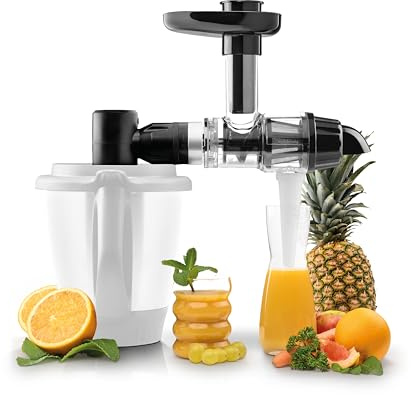 Wundermix - SlowJuicer WunderCentix® für TM6, TM5,KitchenAid | Frische Säfte aus Obst & Gemüse, einfache Reinigung, große Saftausbeute, Saftpresse Thermomix, Aufsatz für KitchenAid