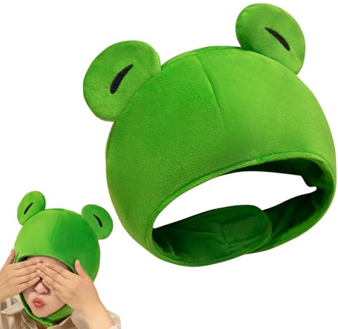 Froschmütze, Cartoon-Cosplay-Kopfbedeckung, niedlicher Froschhut für Damen, für Weihnachten, Halloween, Party, Geburtstag, Aktivität, Feier, Familientreffen