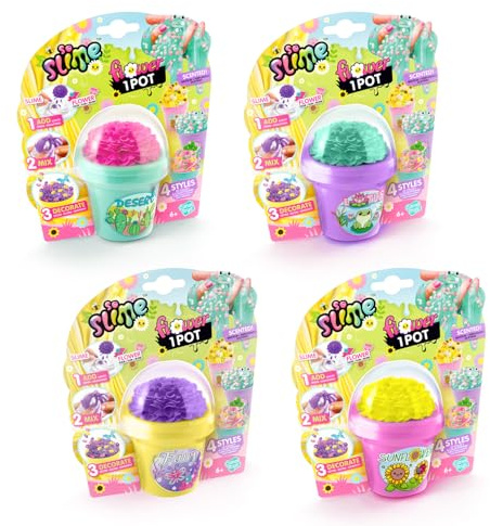 Canal Toys - So Slime Slime Flower – Duftschleim im Topf mit Farbblume – Farbe mischen & Schleim dekorieren mit Deko & Charm – 4 Styles zum Sammeln – Kreativ-Set Kinder ab 6 Jahren - SSC417