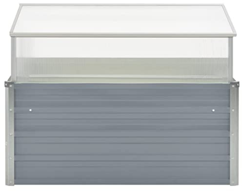 Serra quadrata in policarbonato, 100 x 100 x 85 cm, in acciaio zincato, con tetto rimovibile per la circolazione dell'aria, design senza fondo per il drenaggio, elegante aggiunta per il balcone