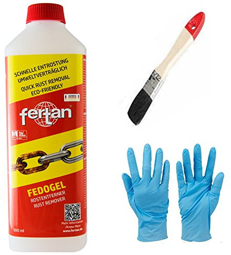 Fertan Fedogel Rostentferner Gel, Rostkonverter - Der perfekte Rostumwandler inkl. Pinsel von E-Com24 (FeDOGEL 500 ml)