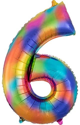 Amscan 3853601 S/Shape: 6 Rainbow Splash
