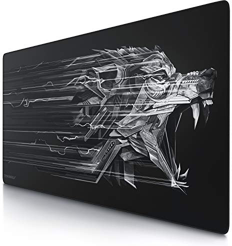 TITANWOLF - Tapis de Souris Gaming XXL 1200x600mm - Tapis de Table Surdimensionné Extra Grand XXXL – pour précision et rapidité - pour Souris et Clavier Roccat Razer Logitech - Noir