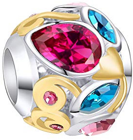 NINGAN Charm Ciondolo per Bracciali Pandora Argento 925 Abalorio Bead Charm da donna