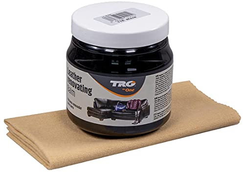 Langlauf Schuhbedarf Lederpflege Set - TRG Lederbalsam für Ledermöbel, Autoleder und Lederbekleidung + fusselfreies Poliertuch (schwarz)