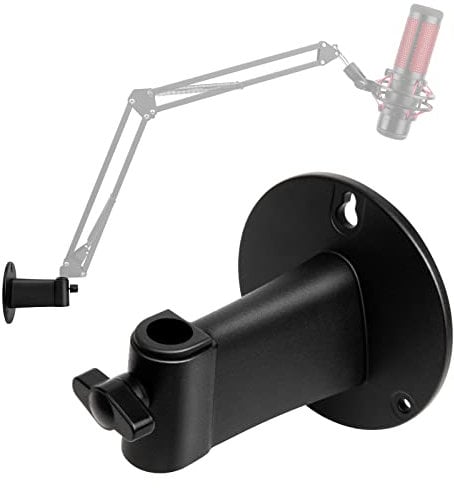 SUNMON Mikrofon Wandhalterung – Mikrofon Wandhalterung für Mikrofonhalter, horizontale Montagewand, platzsparender Schreibtisch-Metall-Mikrofonständer