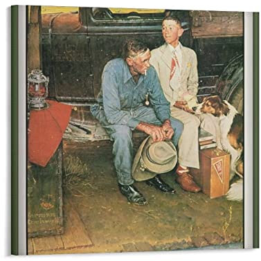 Breaking Home Ties by Norman Rockwell Wandkunst-Poster, Scroll-Leinwandbild, Wohnzimmerdekoration, 40 x 40 cm