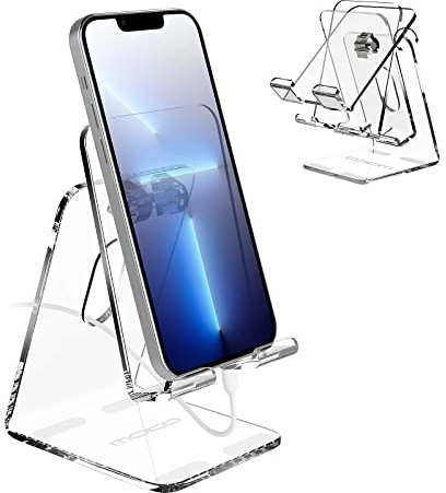MoKo Tablet Stand, 4-12.9 Inch Acrylic Tablet Holder with Multi-Angle Adjustable Table Stand, Compatible with iPad 10.2 10th/2022, iPad Pro 11/12.9 2022, iPad Pro 10.5/9.7 Samsung Galaxy Tab, Clear