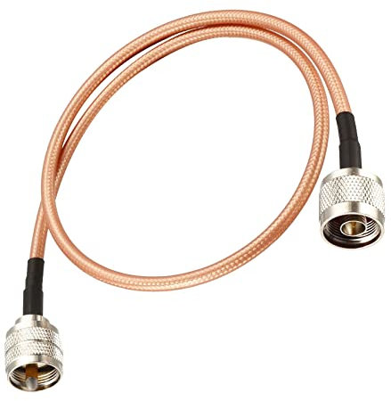 Rebower RG400 Koaxial Kabel Außen nach N Außen [für Rundfunk Koax Koaxial] - 2Füße/ 50 Ohm/Goldton/ 1Stk