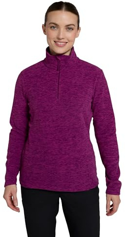 Mountain Warehouse Snowdon Melange Women Fleece Jumper | Lightweight & Comfy Ladies Half-Zip Sweater Top, Cosy Anti-Pill Mid Layer, Warm & Soft Microfleece, For Layering, Winter