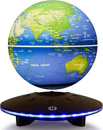 Schwebende Kugel, magnetische Levitation Globe Weltkarte Schwimmende Kugel Lampe Büro Dekor mit LED Licht Basis, Haus/Büro Dekor/Geburtstagsgeschenke für Kinder (6 Zoll)